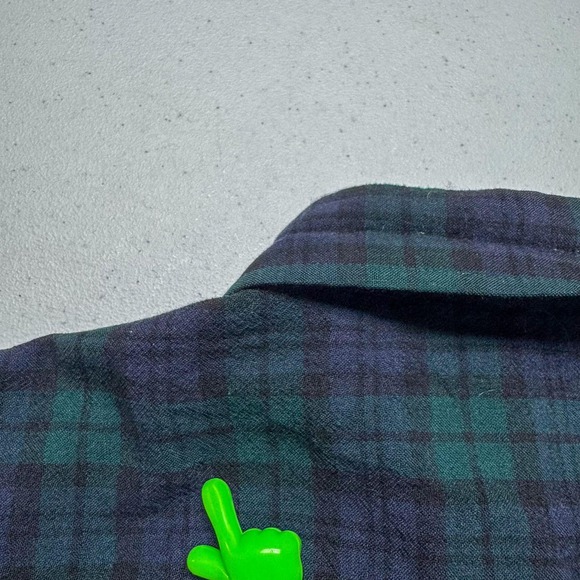 Pendleton Shirt Mens Large Green Blue Blackwatch Tartan Wool Button Down Plaid - Picture 10 of 13